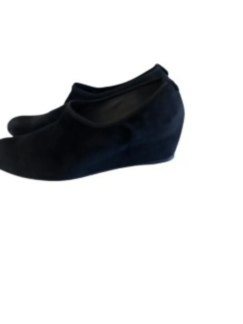 Stuart Weitzman Black Suede Covered Wedge Shoe 9